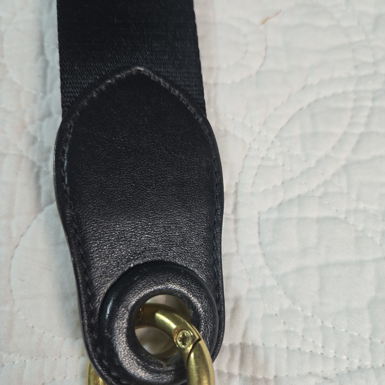 Tumi Replacement Shoulder Strap Black Nylon Leather Brass Hardware Briefcase