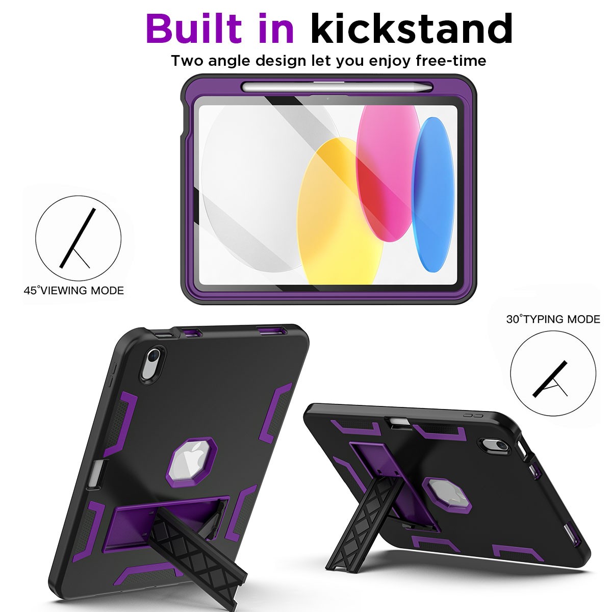 For Apple iPad A16 11″/ iPad 10th Generation Shockproof Heavy Duty Stand Cover
