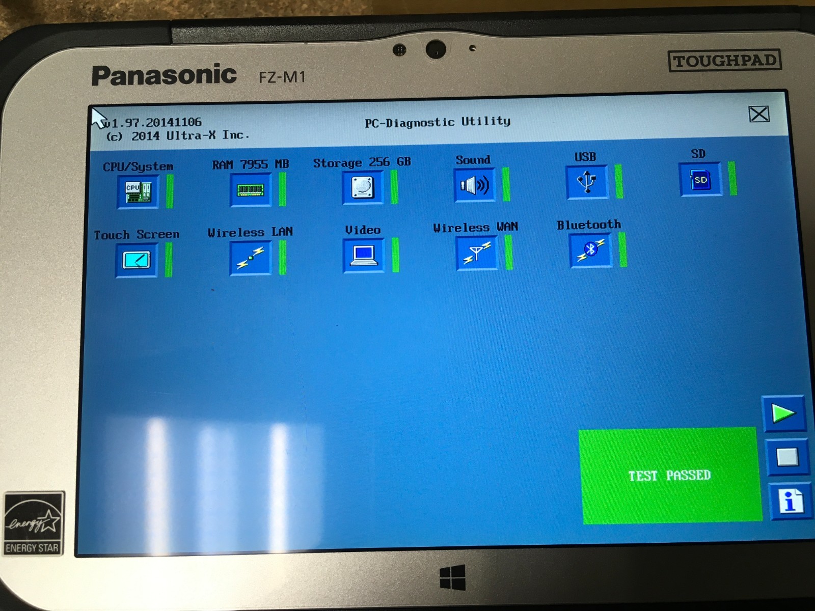 110 Hours Panasonic TOUGHPAD FZ-M1 7″ Core m5-6Y57 1.10GHz 256GB 8GB RAM Win 10