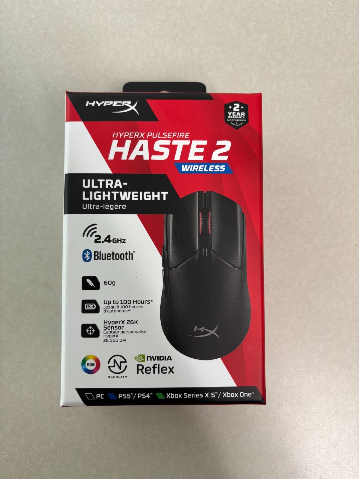 HyperX Pulsefire Haste 2 Ultra-Light Wireless Gaming Mouse (Black) – Brand New