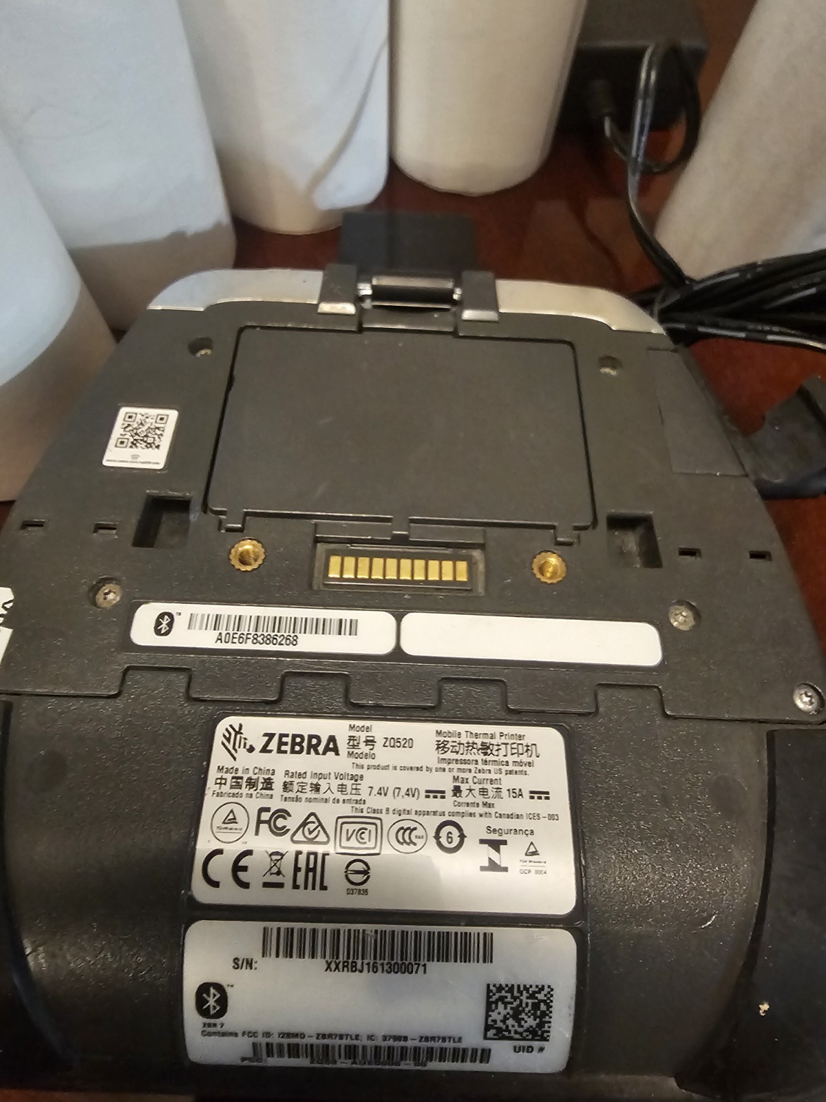 Zebra ZQ520 Mobile Bluetooth Thermal Printer w/Power Adapter & 5 Rolls of Paper