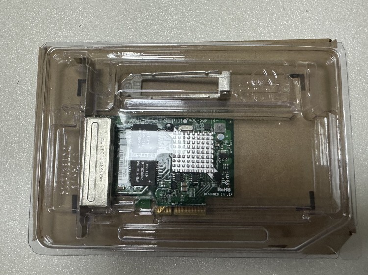 SUPERMICRO AOC-SGP-I4 (INTEL I350-T4V2) QUAD PORT Gigabit NIC w/BOTH BRACKETS
