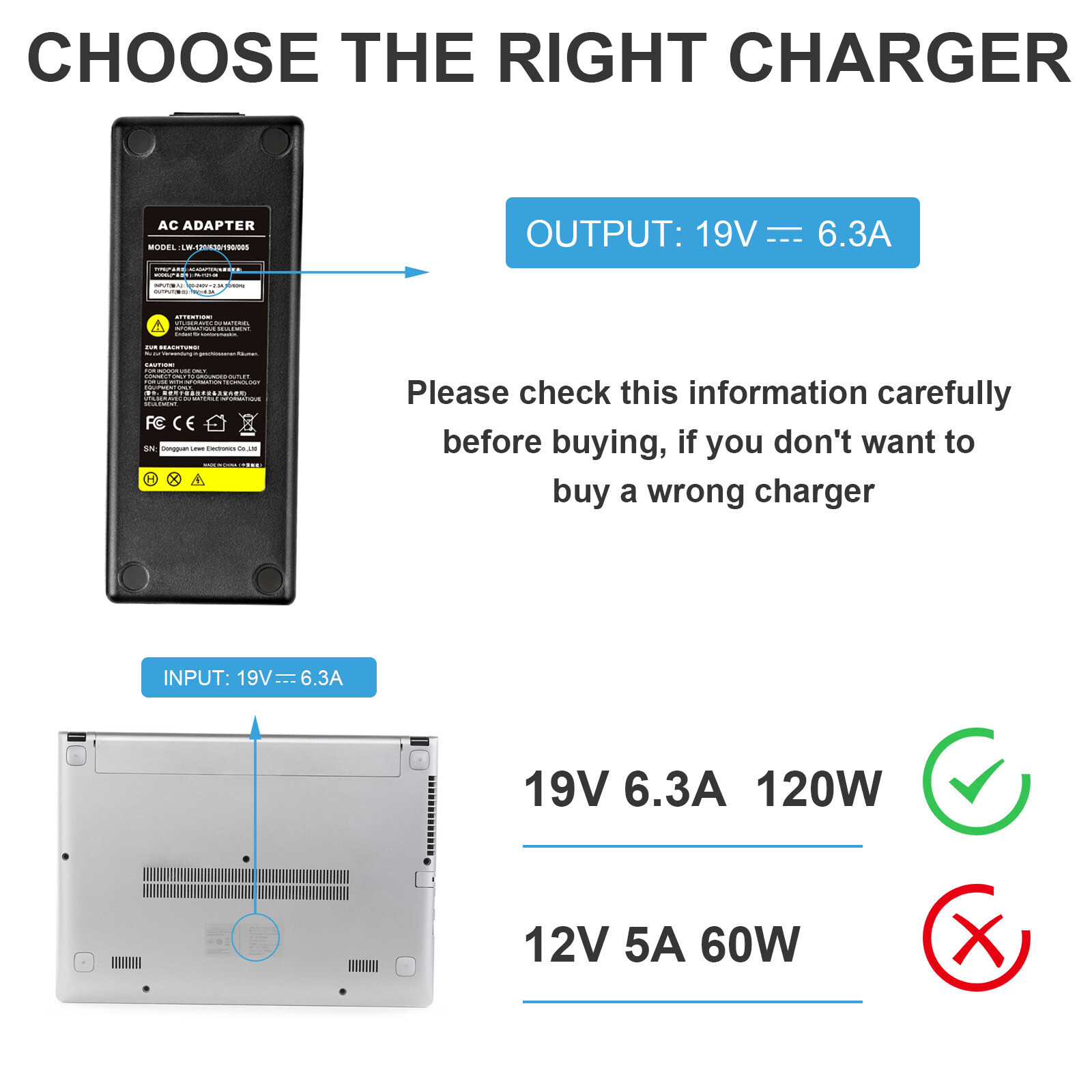 120W AC Adapter for MSI GE60 GE70 2OE GP60 GP70 GS60 GS70 Stealth Power Charger