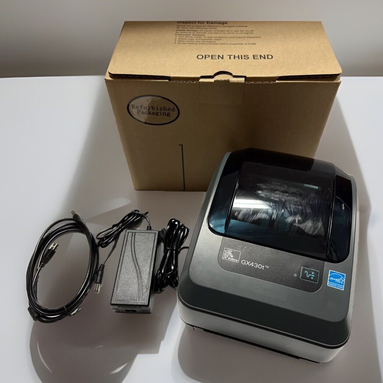 Zebra GX430T Thermal Transfer Barcode Label Printer 300 dpi USB Ethernet Serial