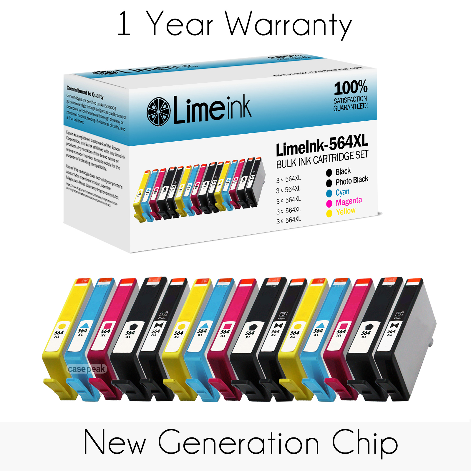 15pk for HP 564 XL Ink Cartridges Set Pack PhotoSmart Plus B209c Printer