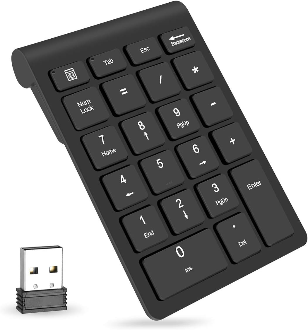 Teclado Numerico Inalambrico, 22 Teclas 2.4 Ghz Portatil Para Laptop