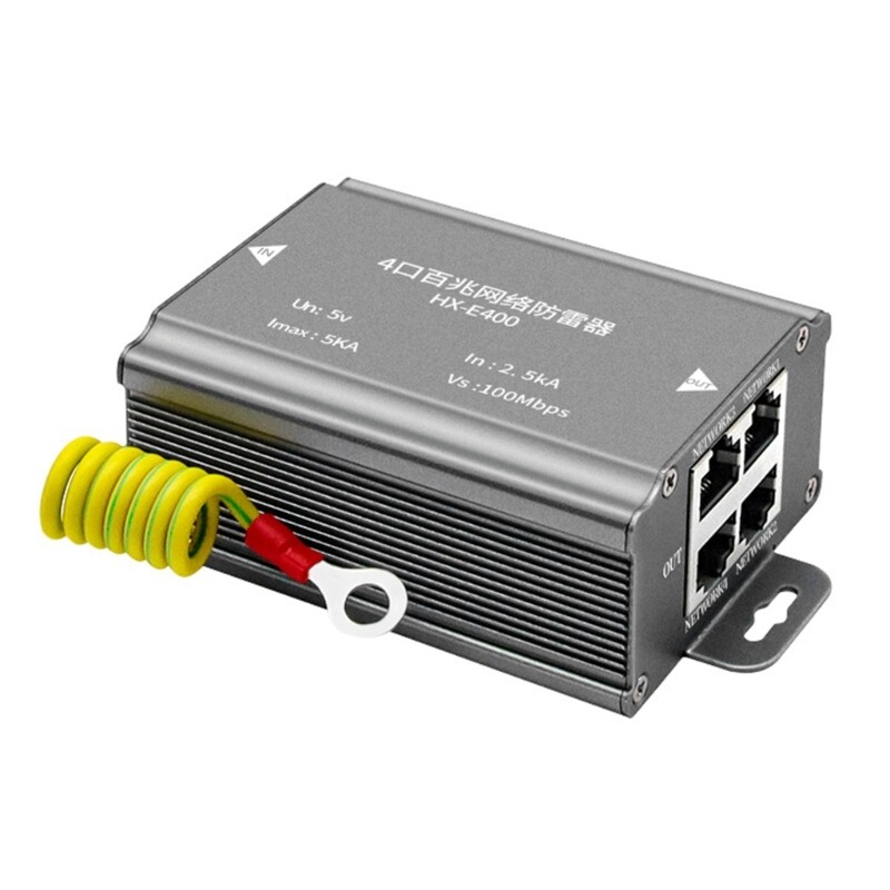 POE Networking Surge Protector 4Port Ethernet Surge Protector 100Mbps/1000Mbps