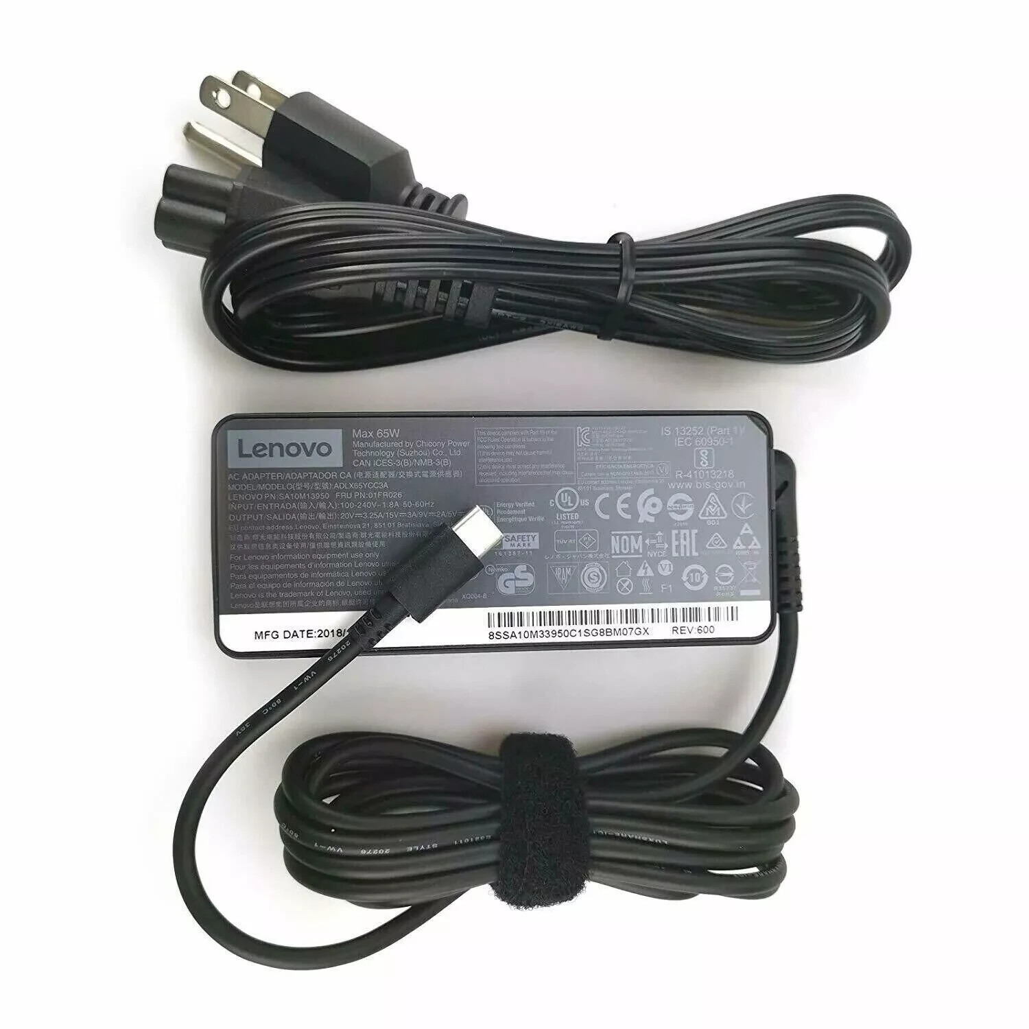 Genuine Charger for Lenovo Chromebook X380 L390 E480 Thinkpad Yoga T14 L13 E14