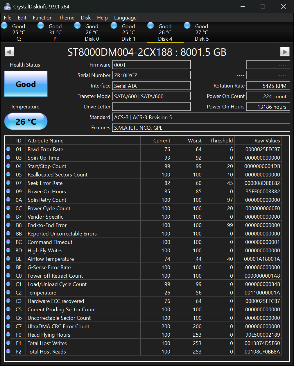 Seagate Barracuda 8 TB, Internal 3.5″ Desktop Hard Drive 5400rpm (ST8000DM004)