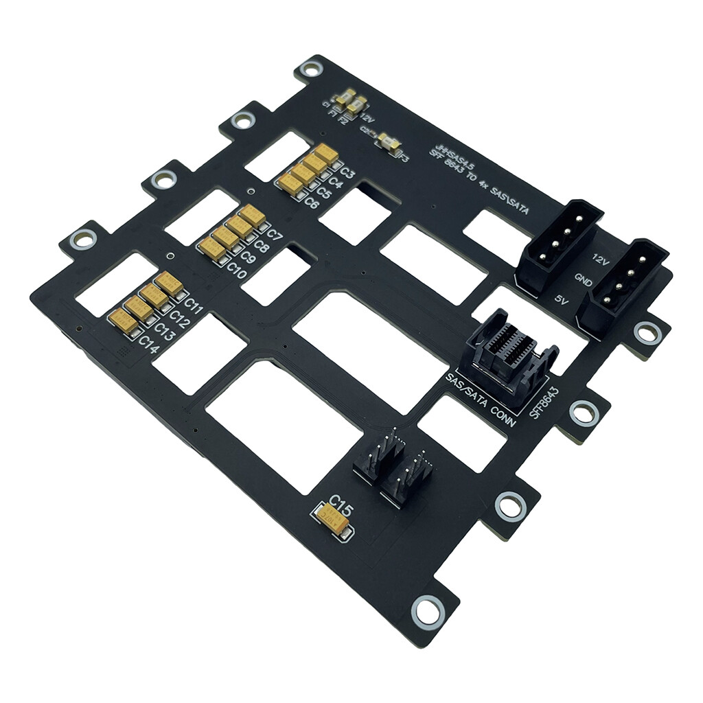 SASSATA Hard Disk Backplane for Nas Storage Server Expansion Board 6Gbp SFF8643