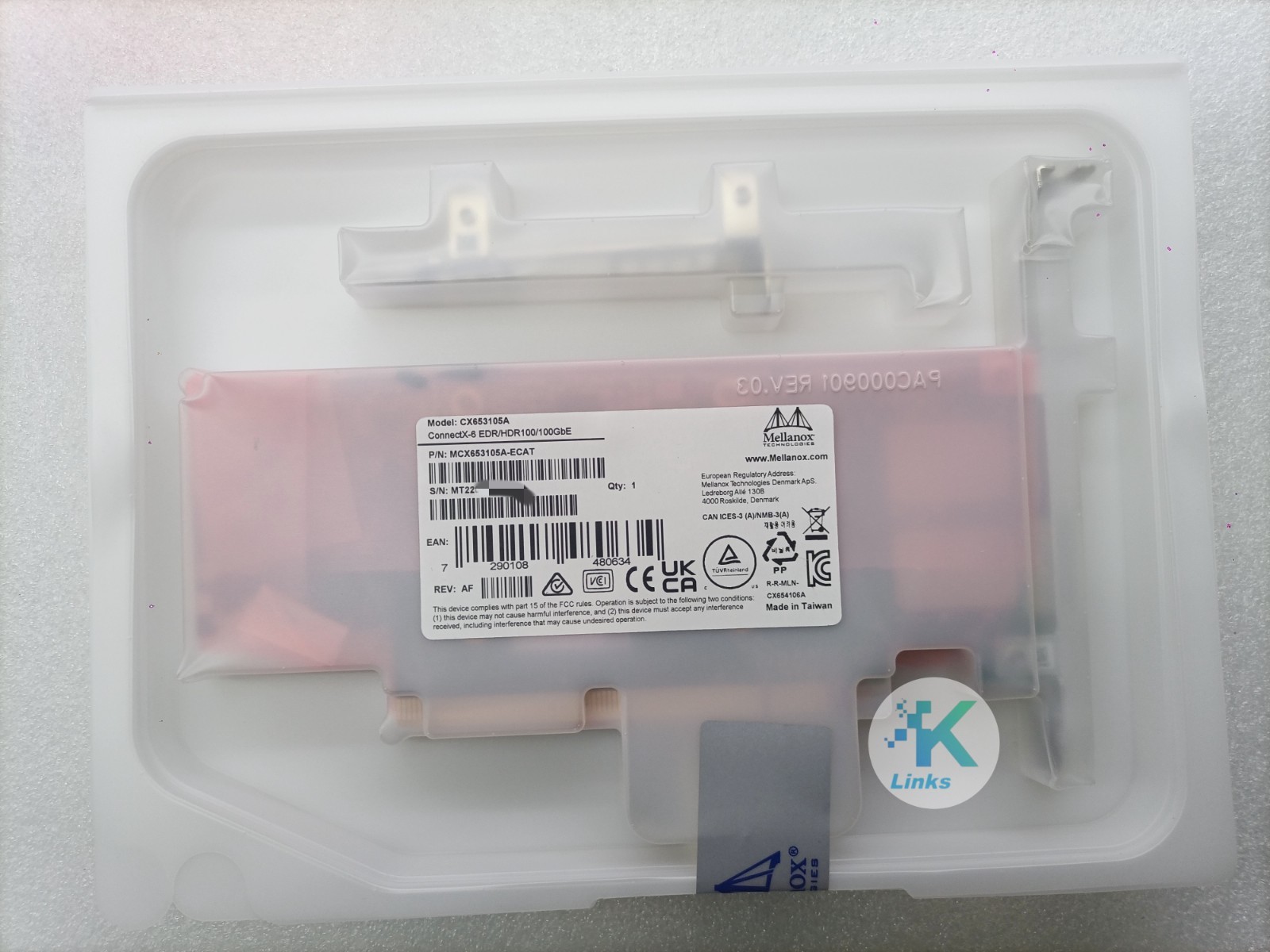 MCX653105A-ECAT Mellanox CX653105A ConnectX-6 1-port EDR/HDR 100GB Network Card
