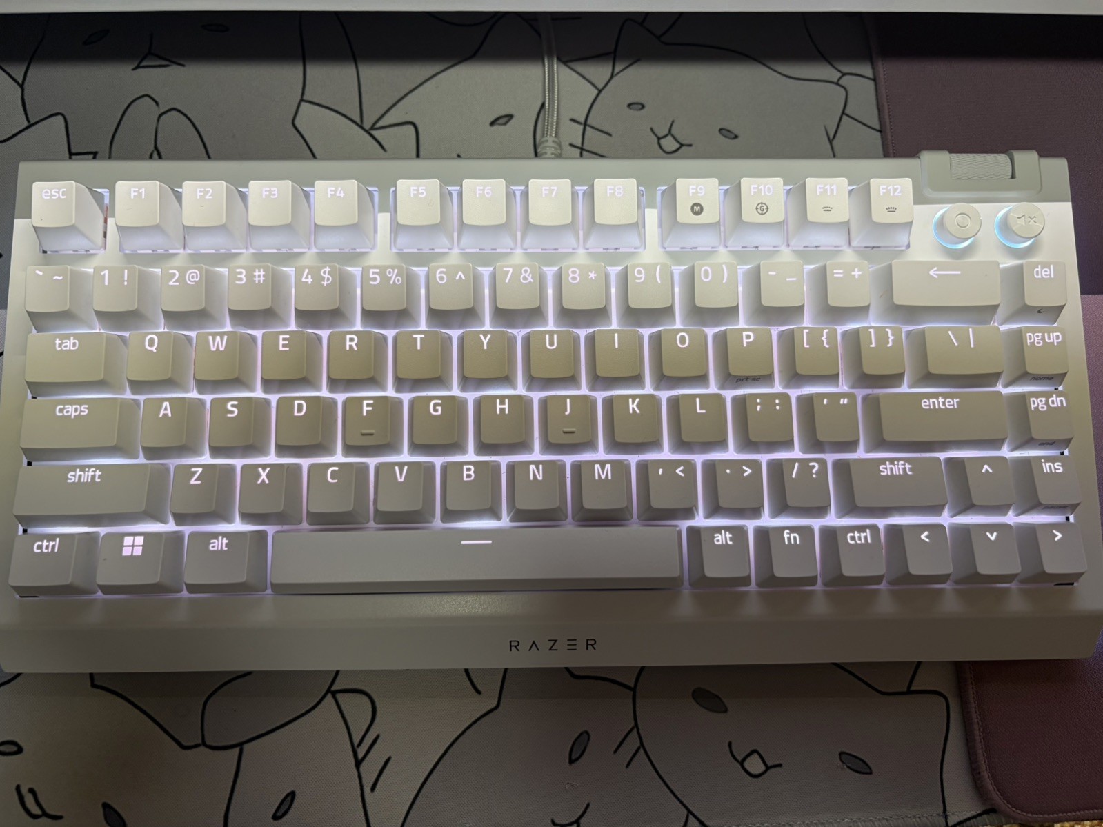 Razer BlackWidow V4 75% Mechanical Gaming Keyboard – White, US English