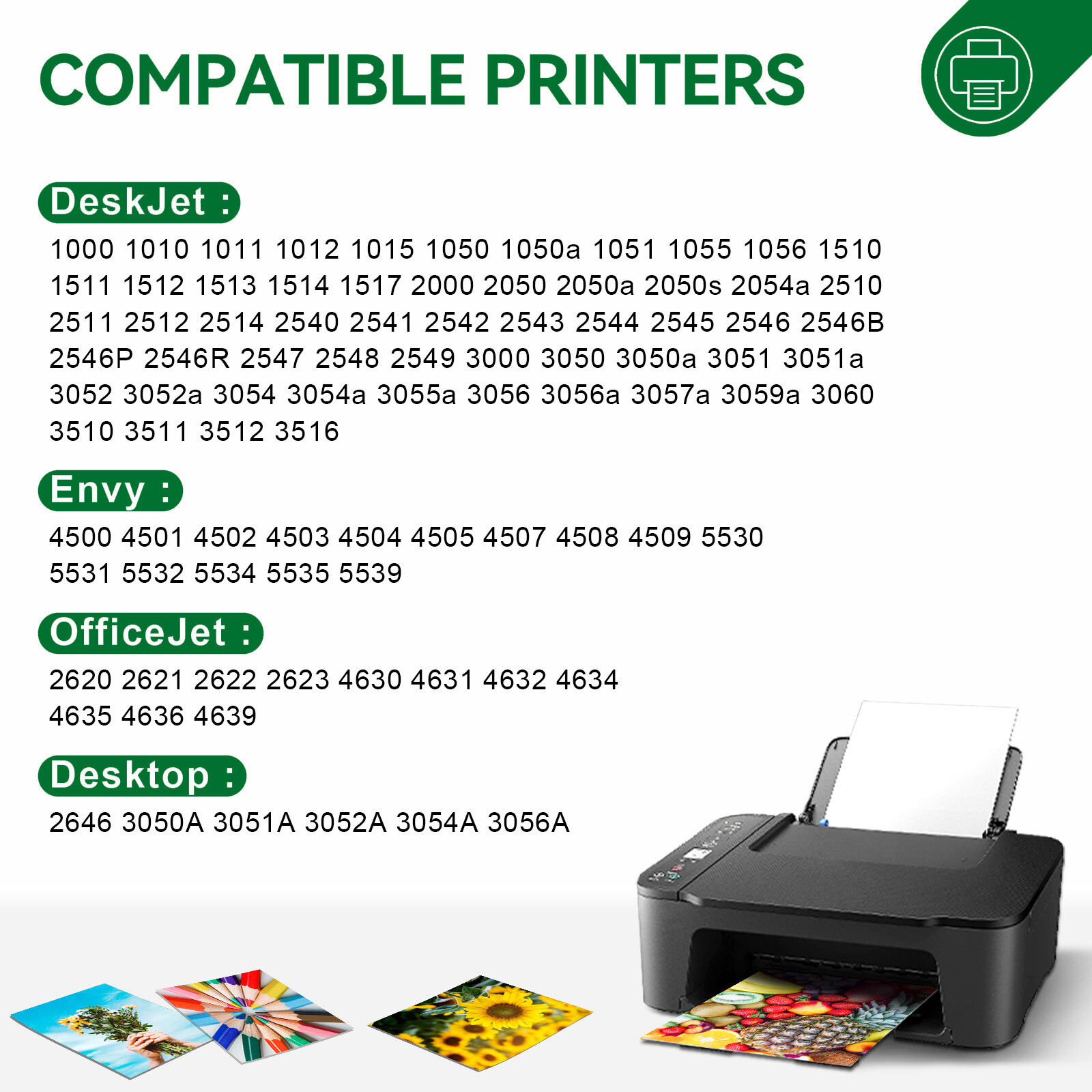 2 Pack 61 XL Black Ink Cartridges for HP ENVY 4500 4501 4502 4504 5530 5531 5535