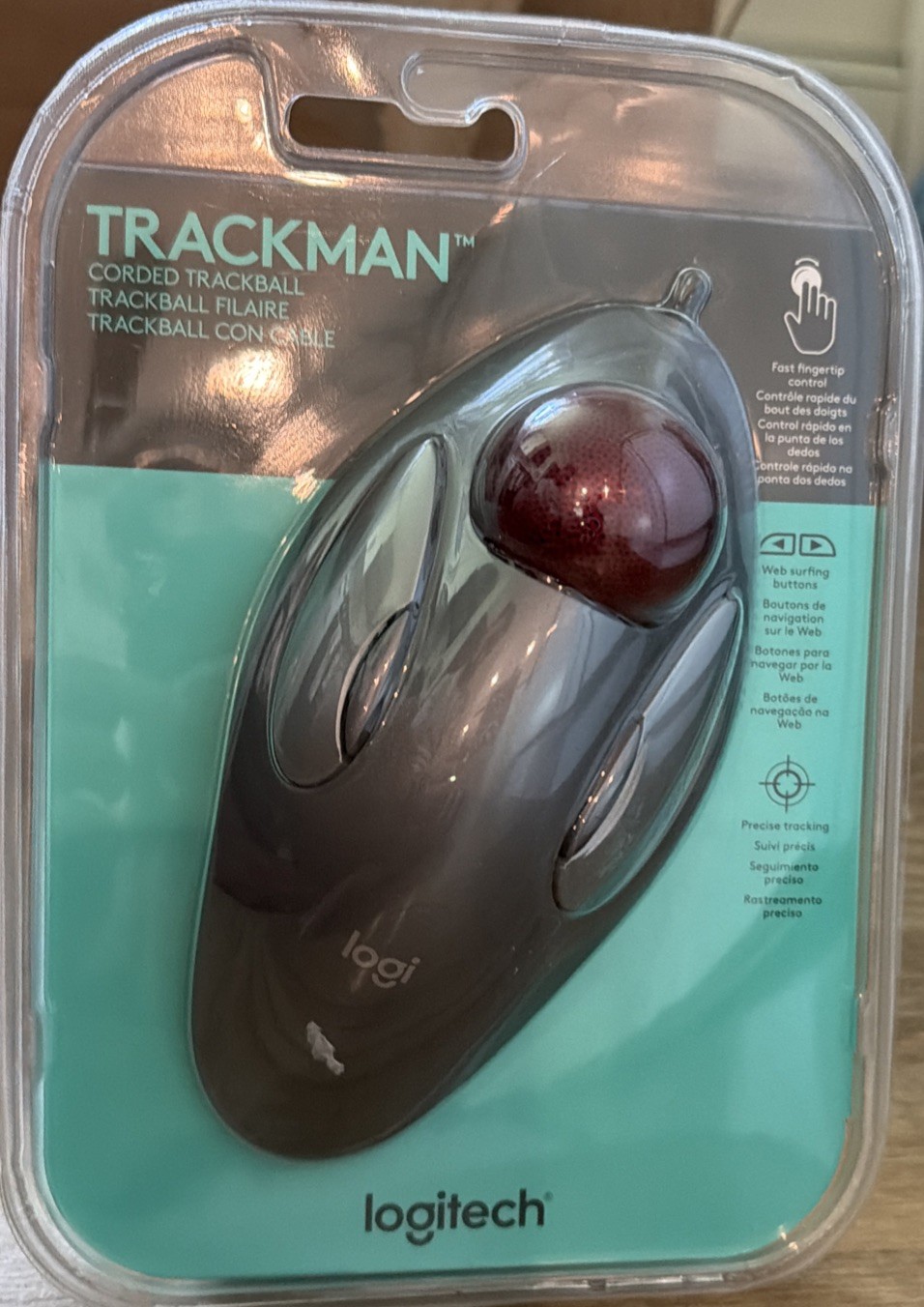 NEW Logitech Trackman Corded Trackball SEALED