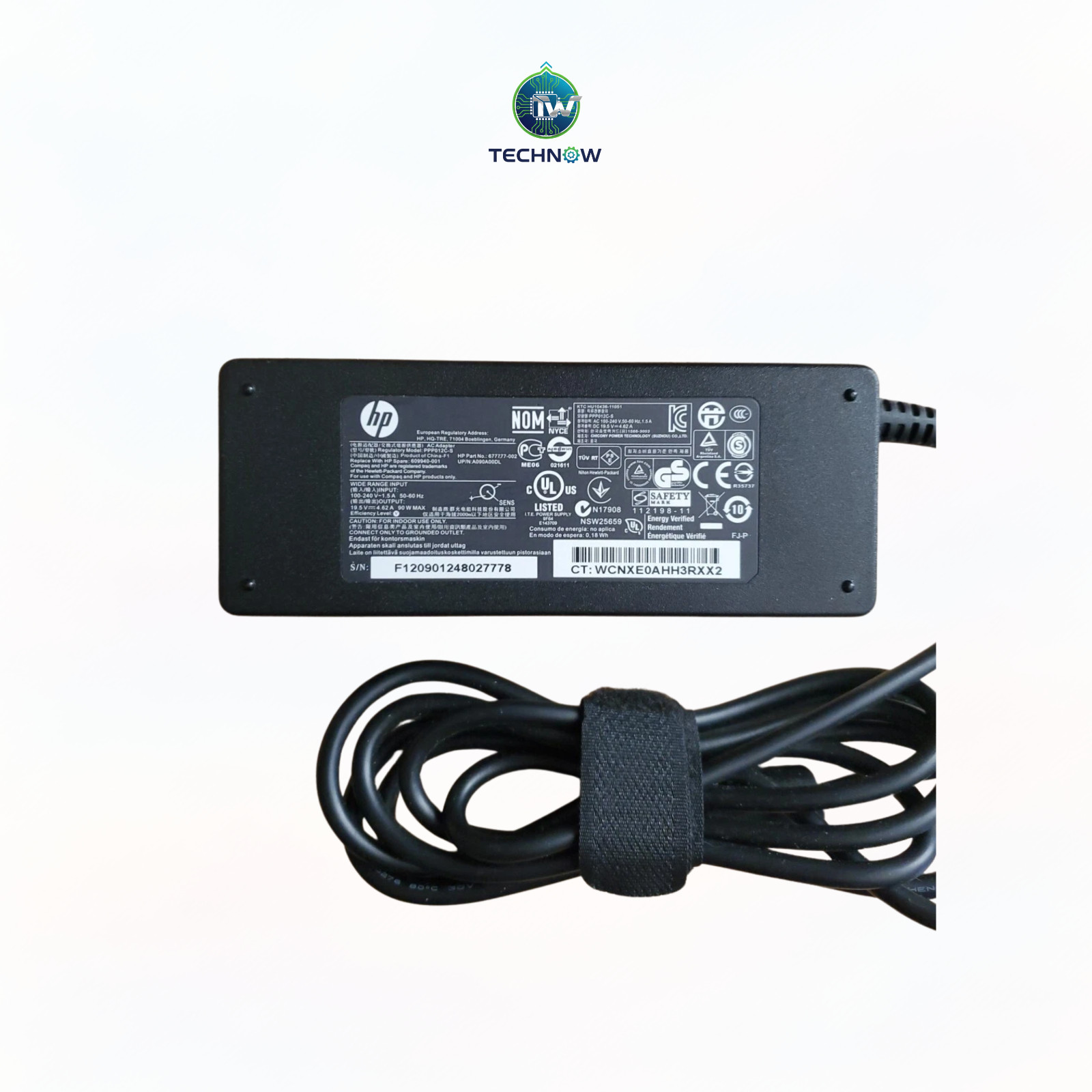 GENUINE HP 90W—19.5V 4.62A POWER SUPPLY—-PART NUMBER 67777-002