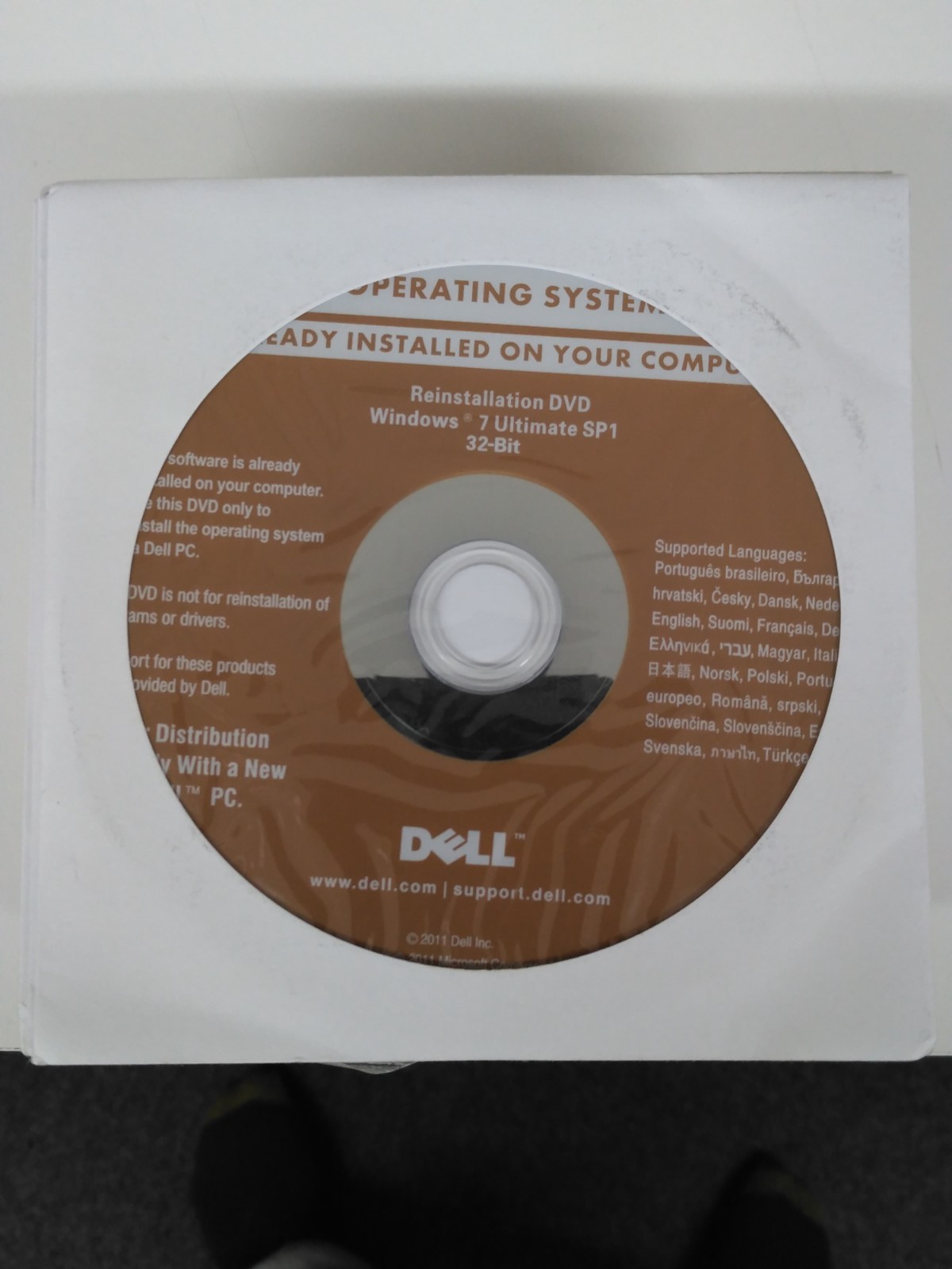 Dell Windows 7 Ultimate 32 Bit Reinstallation SP1 DVD Disc SEALED