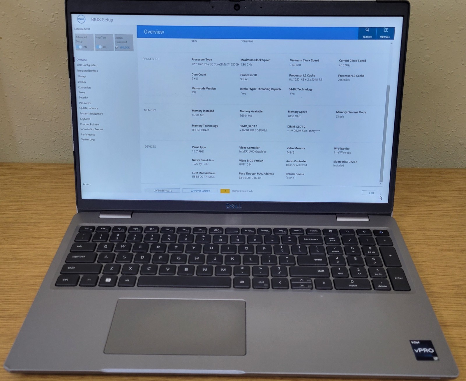 Dell Latitude 5531 i7-12800H 4.80GHz 16GB DDR5 No OS/SSD BIOS LOCKED GRADE “B”