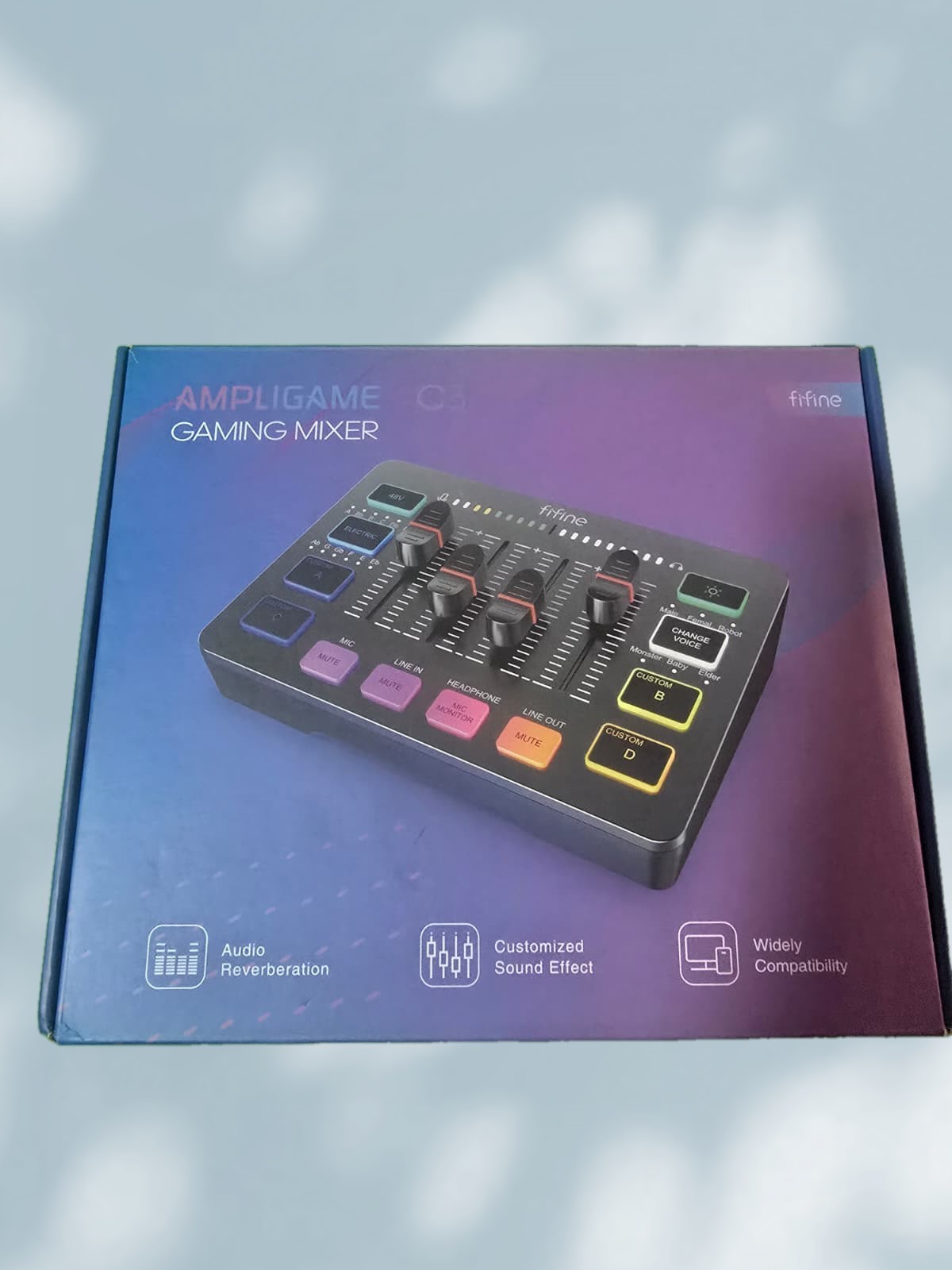 FIFINE Ampligame SC3 Gaming Audio Mixer Audio Reverberation Universal