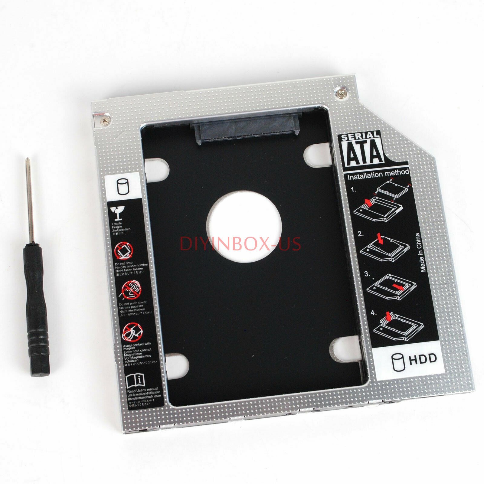2nd HDD SSD Hard Drive Caddy Adapter Tray for Dell Latitude E6540 E6430s US Ship