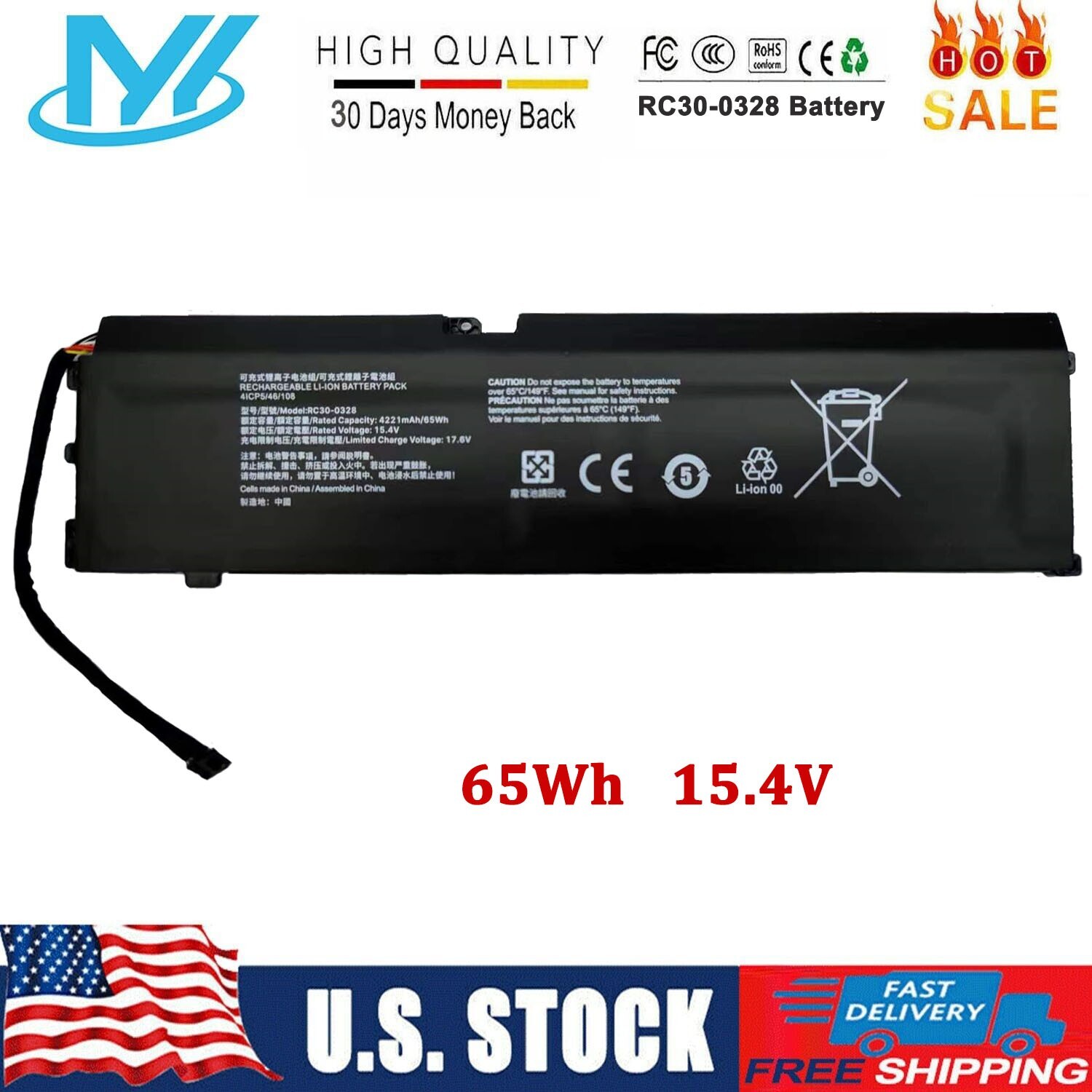 ✅RC30-0328 65Wh Battery For Razer Blade 15 Base 2020 2021 RZ09-0328 RZ09-0369