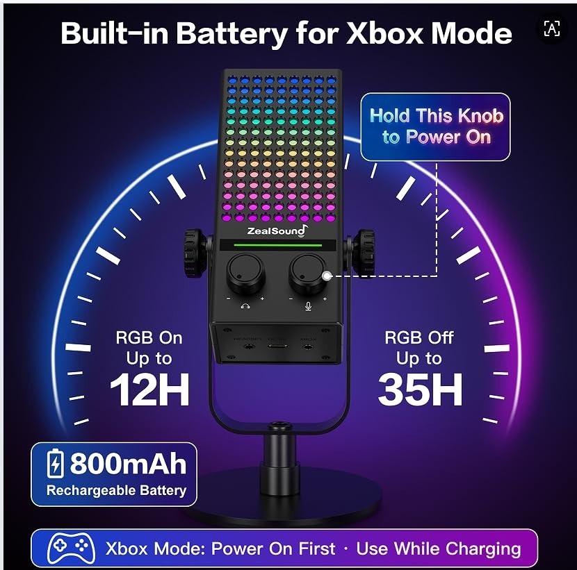 Gaming USB Microphone for PC, Mac, Xbox, iPhone & Android – Noise Reduction, Mut