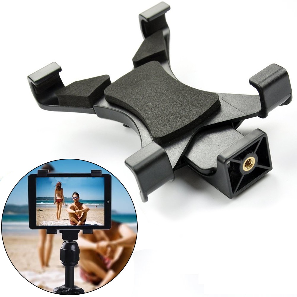 Tablet Tripod Mount Clamp Holder Bracket 1/4”Thread Adapter For 7-12″ iPad Tab