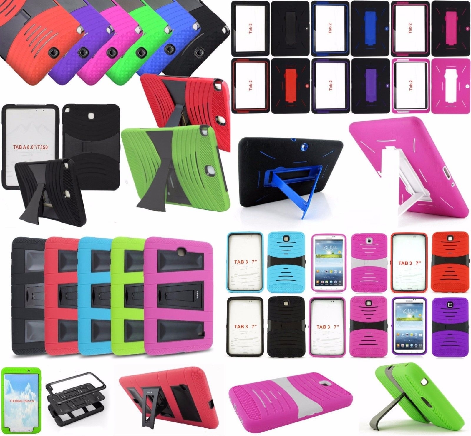Armor Box Rugged Shockproof Kickstand Case Cover for Samsung Galaxy Tab Tablet