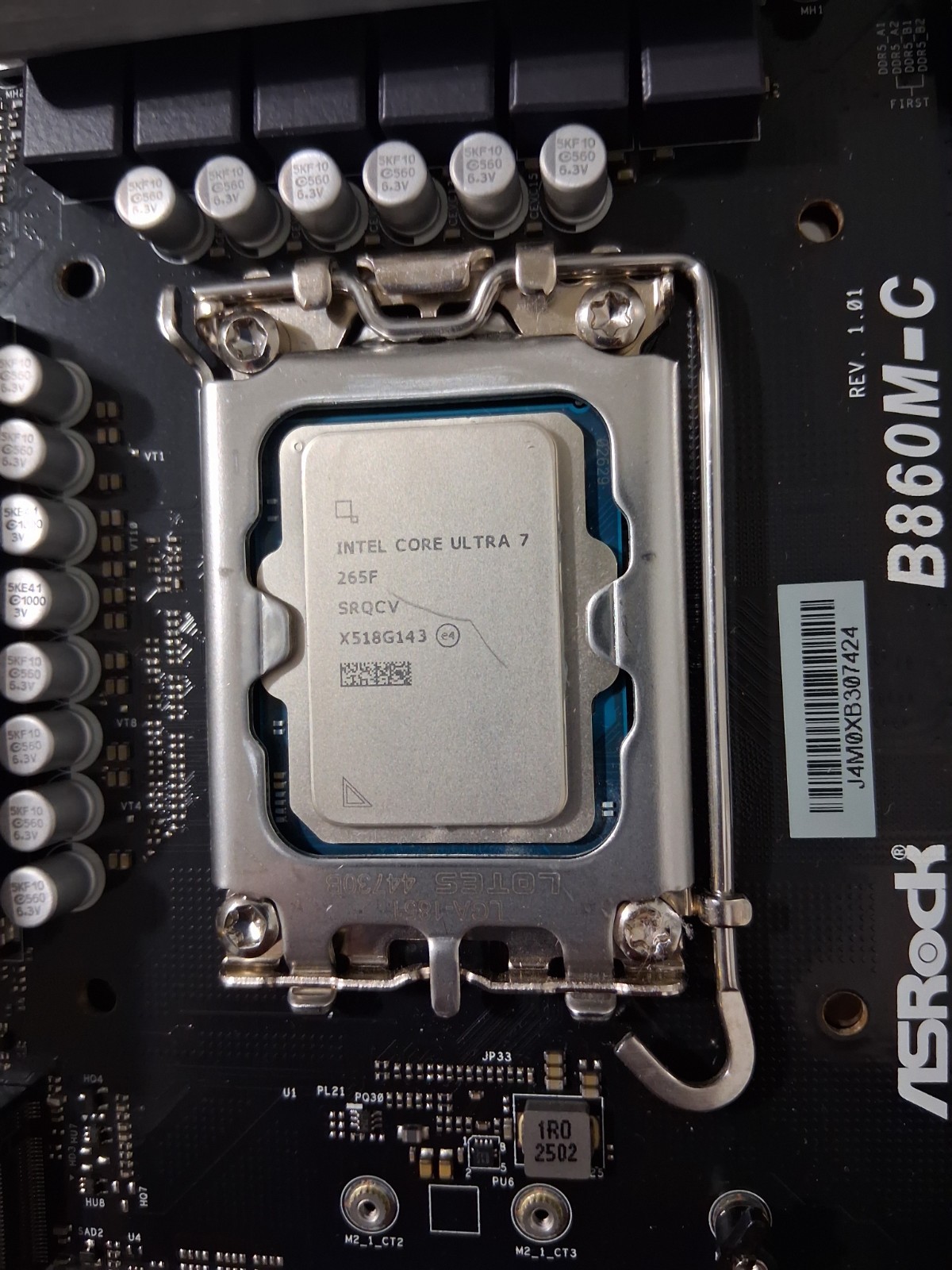 Intel core ultra 7 265F ASRock B860M-C combo.