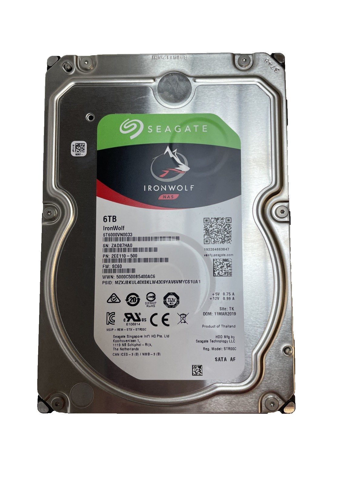 Seagate IronWolf 6TB NAS HDD ST6000VN0033 SATA hard drive
