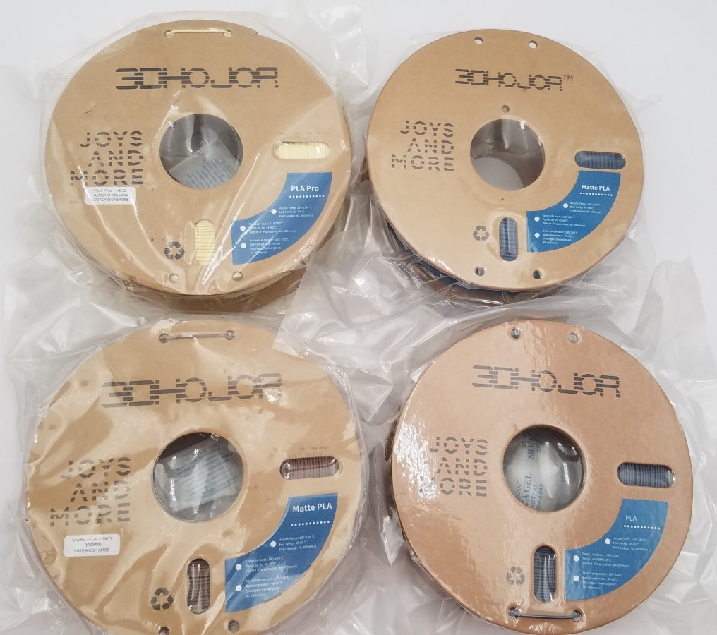 Lot of 4 3DHoJor Matte PLA Filiment – Mixed Colors 1KG 1.75mm