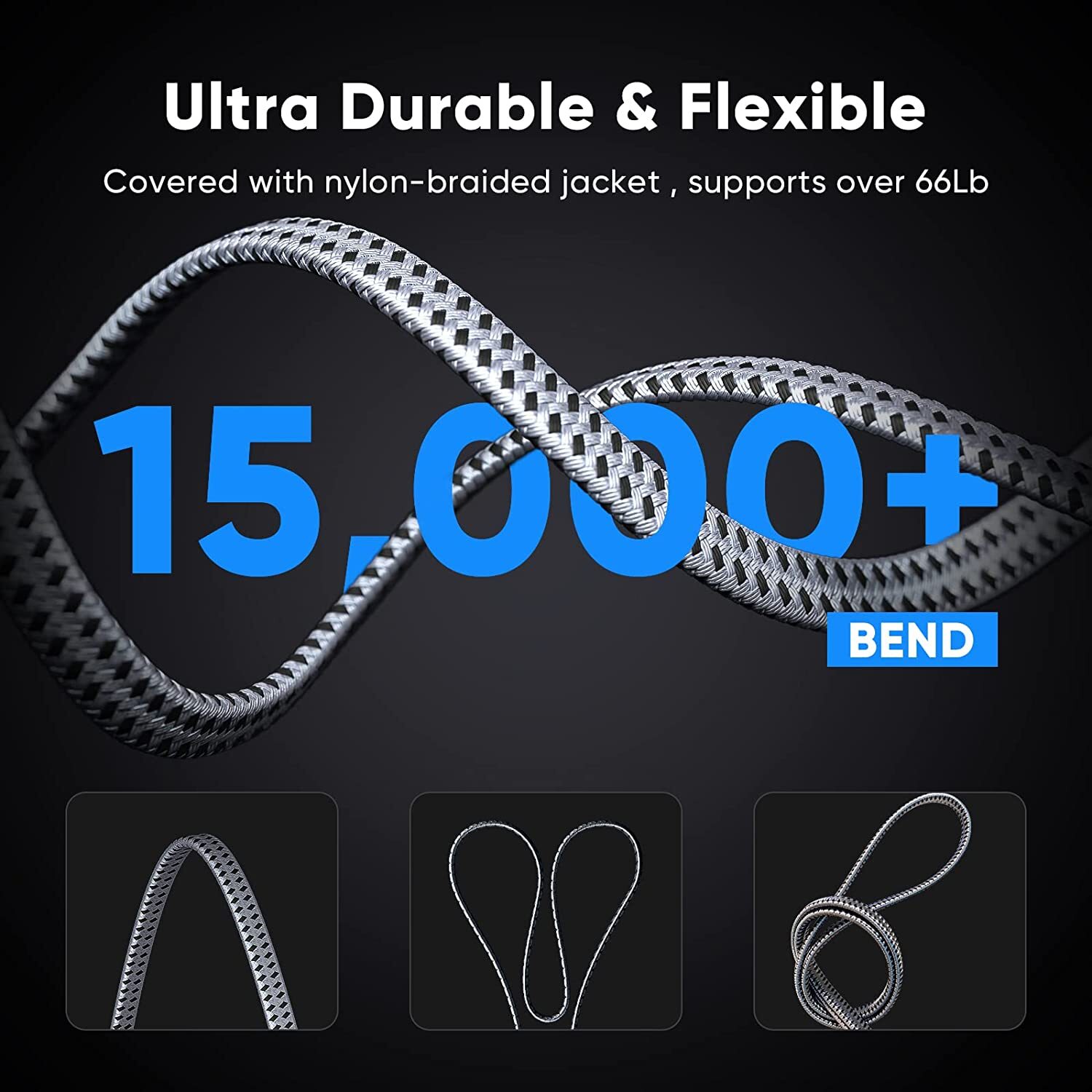 6FT-35FT Braided Heavy Duty Cat8 Ethernet Cable Super Speed 40Gbps/2000Mhz RJ46