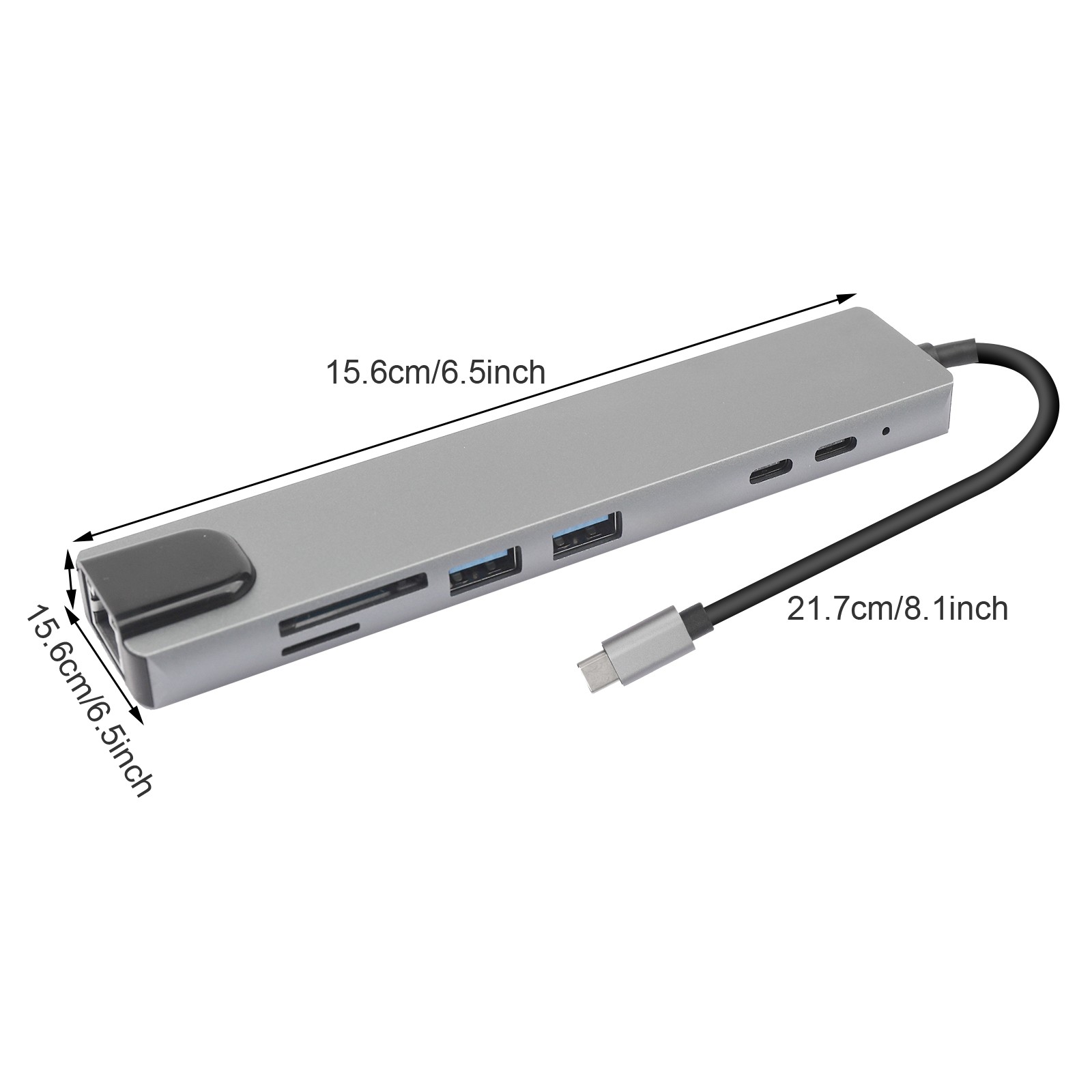 8 in 1 USB-C Hub Type C To USB 3.0 4K HDMI PD Adapter For iPhone Macbook Pro/Air