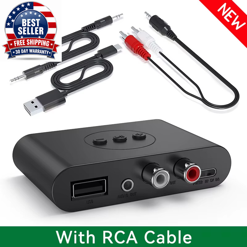Bluetooth 5.2 Audio Receiver NFC U Disk RCA 3.5Mm AUX USB Stereo Music Wireless