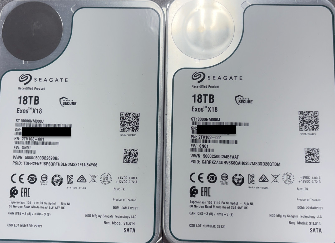 Seagate Exos X18 18TB Enterprise SATA HDD ST18000NM000J Tested Warranty