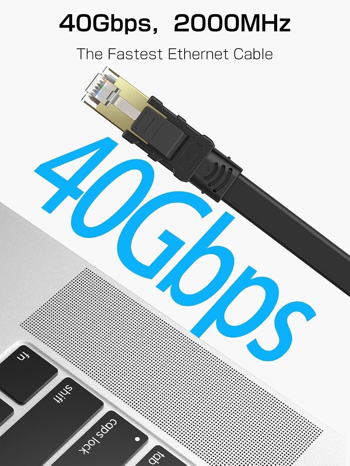 Ultra-Fast Cat 8 Ethernet Cable 100FT, 2000MHz Shielded for Gaming & Streaming