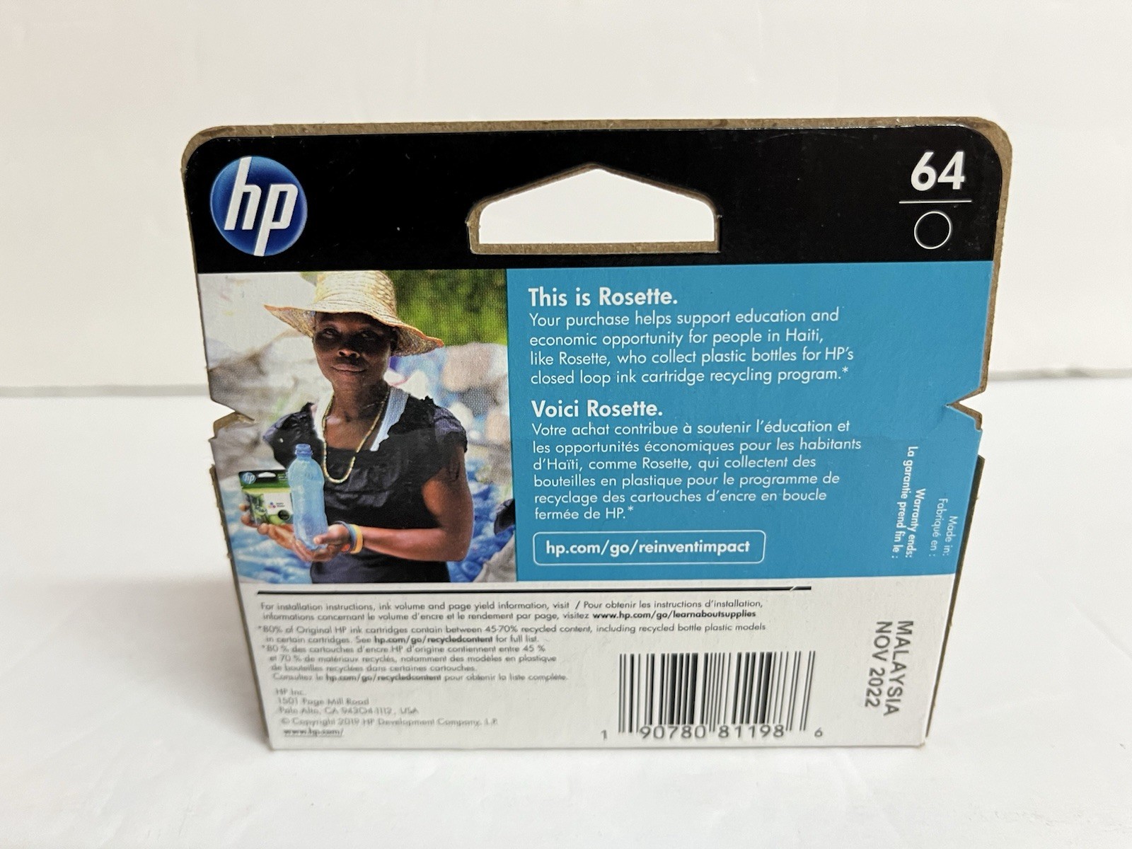 HP 64 Black Ink Cartridge Model N9J90AN Genuine Expires Nov 2022 FACTORY SEALED