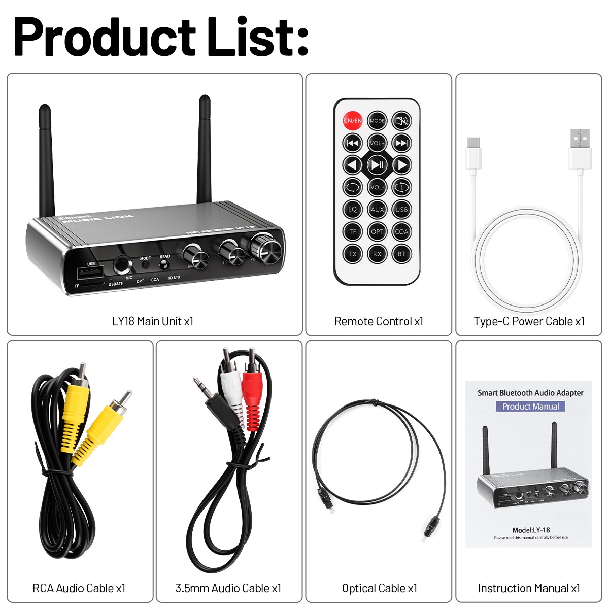 LY18 3-in-1 Bluetooth 5.4 Transmitter Receiver Optical For TV/PS4/Home Theater