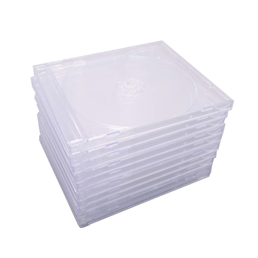 50 pcs 10.4 mm Standard Single Clear CD Jewel Case Assembled Clear Tray