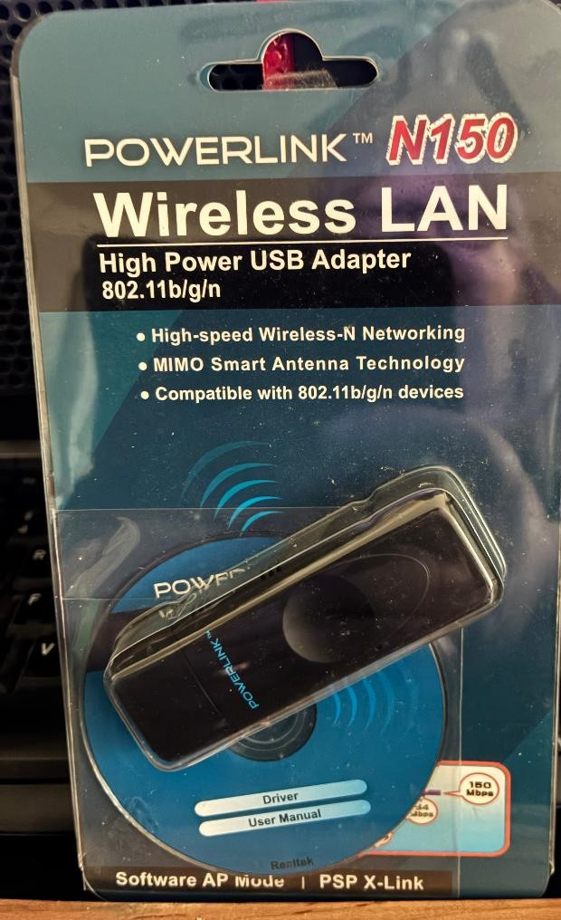 PowerLink N 150 Wireless-N USB Wireless Lan Adapter Black Psp X-link