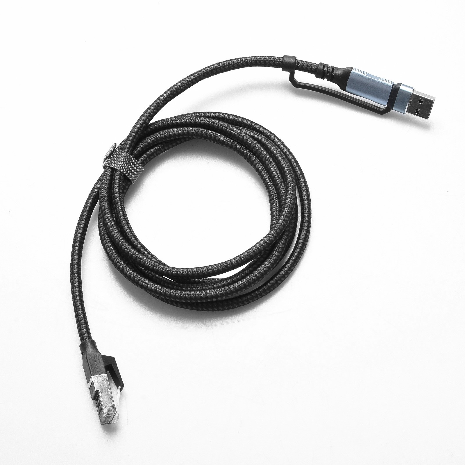 1.8M Braided Ethernet Cable USB-A Type-C to RJ45 100Mbps for Laptop Tablet Phone