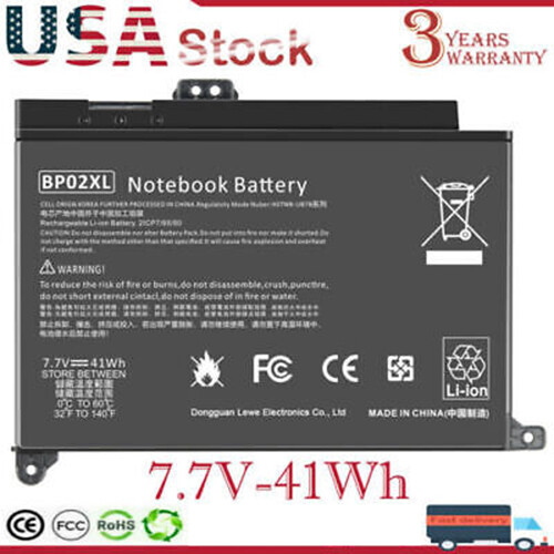 41Wh BP02XL Battery For HP Pavilion TPN-Q172 Q175 15-AU156TX 849569-421 41Wh