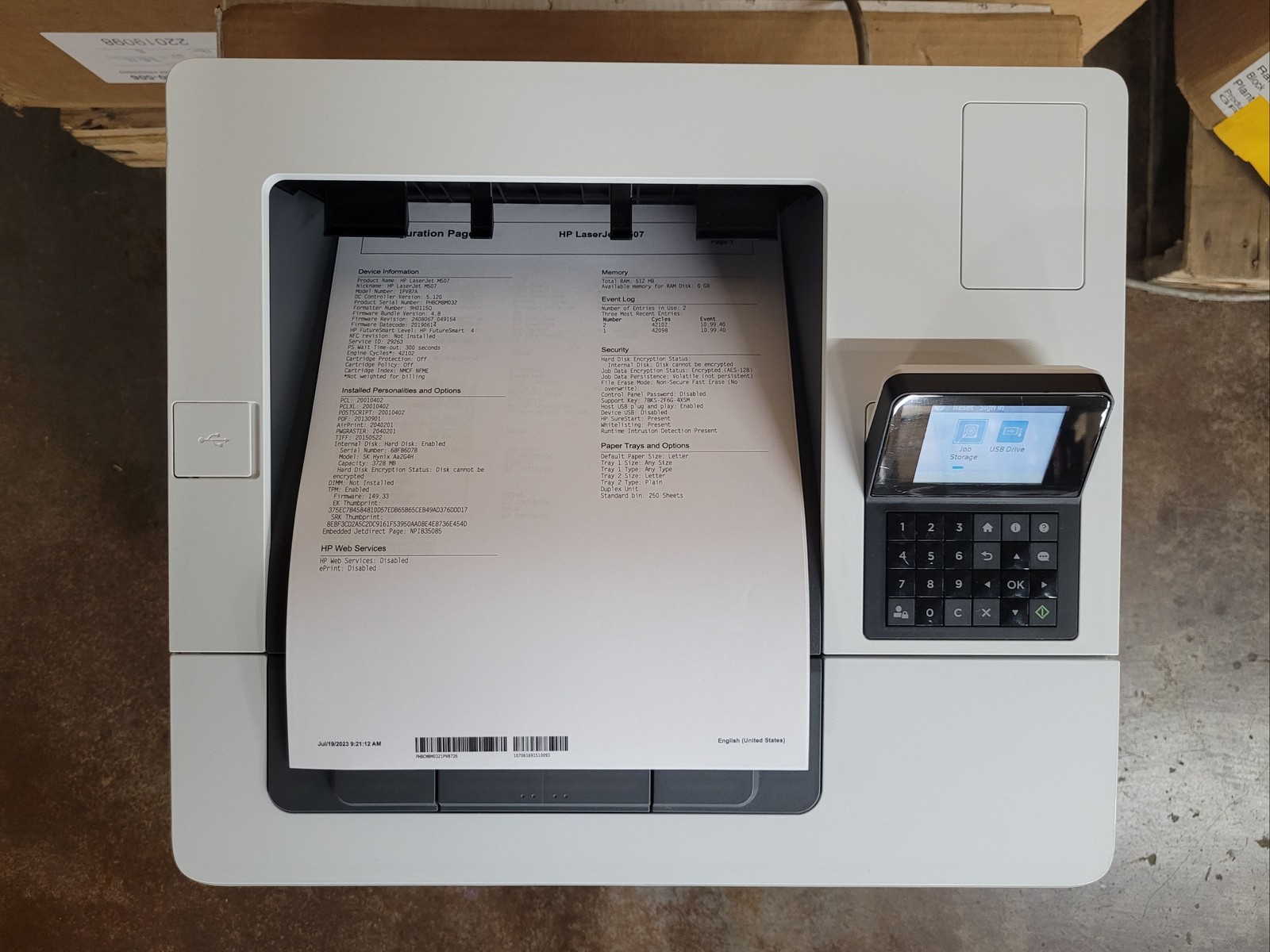 HP LASERJET ENTERPRISE M507DN PRINTER EXPERTLY SERVICED 60 DAYS WRNTY NO TONER