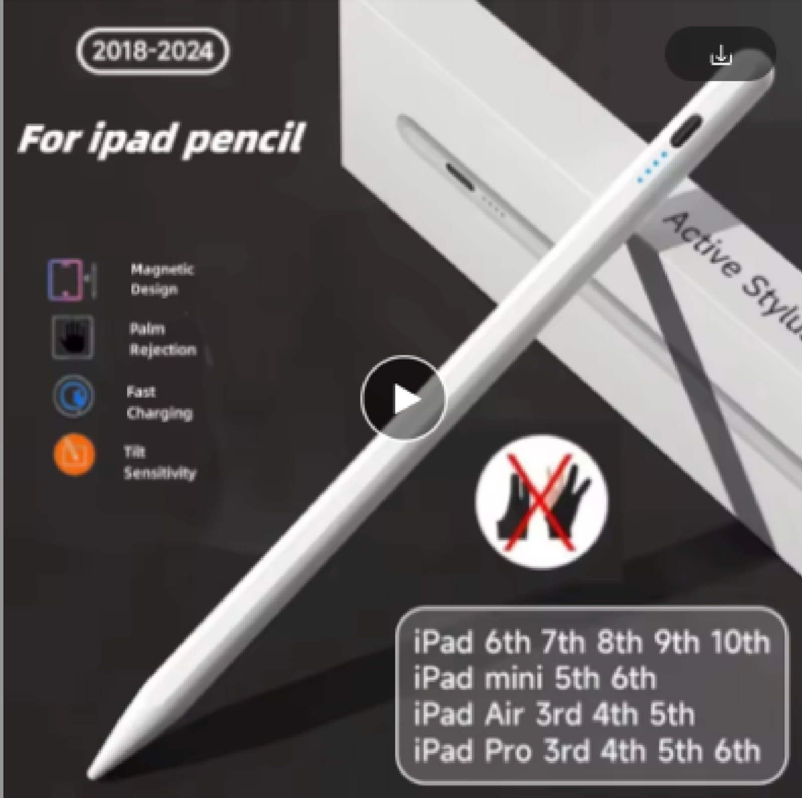 Universal Pencil Stylus for Apple iPad – White