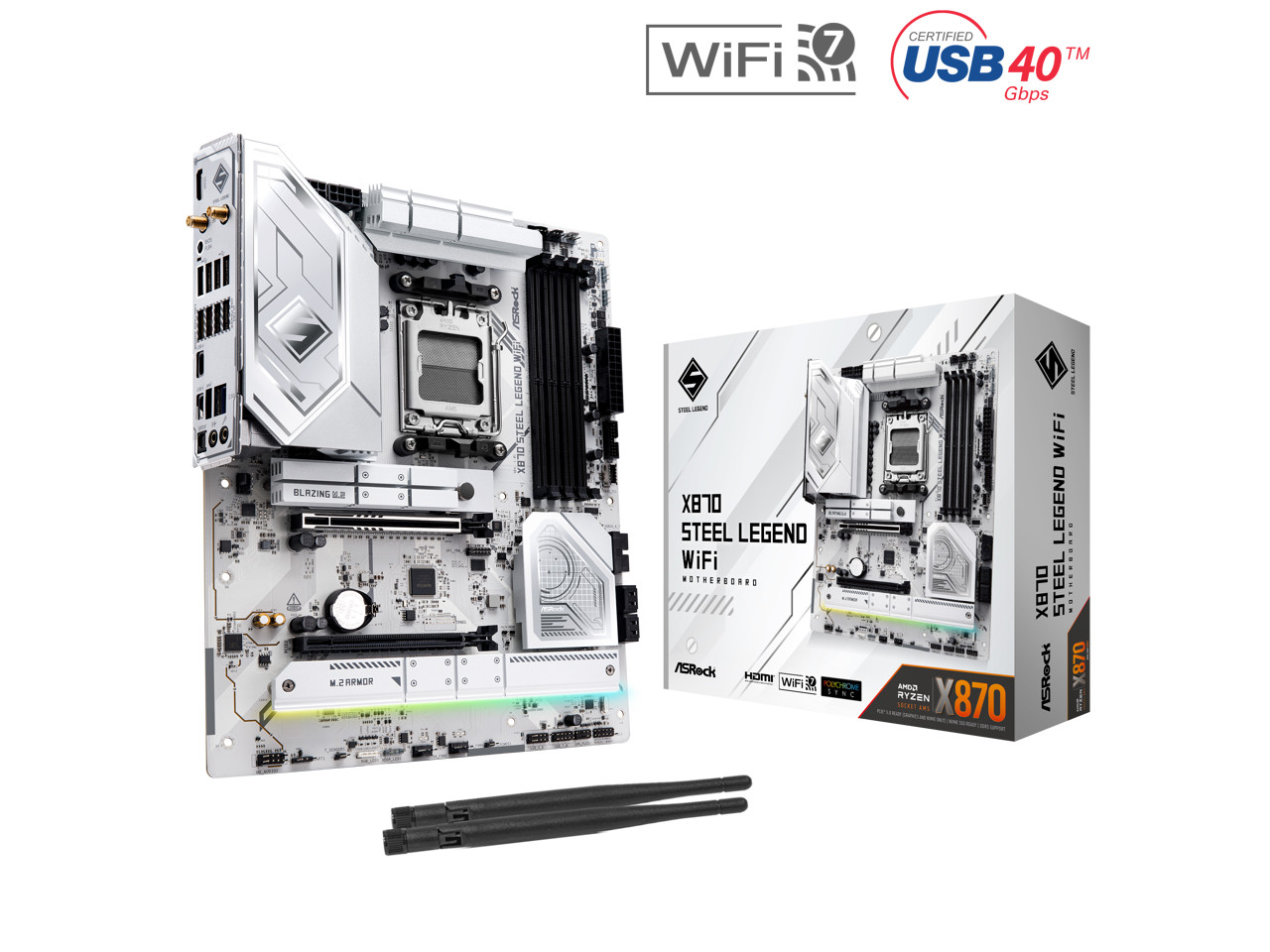 ASRock X870 STEEL LEGEND WIFI AM5 AMD X870 SATA 6Gb/s ATX Motherboard