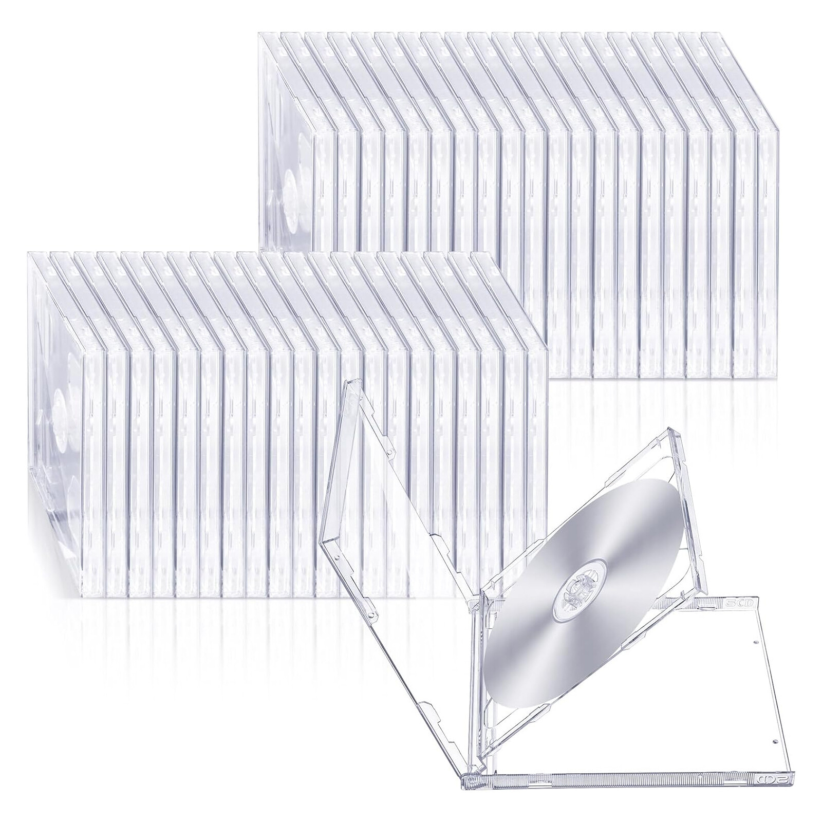 Pack of STANDARD Double CD Jewel Cases with Clear Tray 10.4mm 2 Disc CD Cover