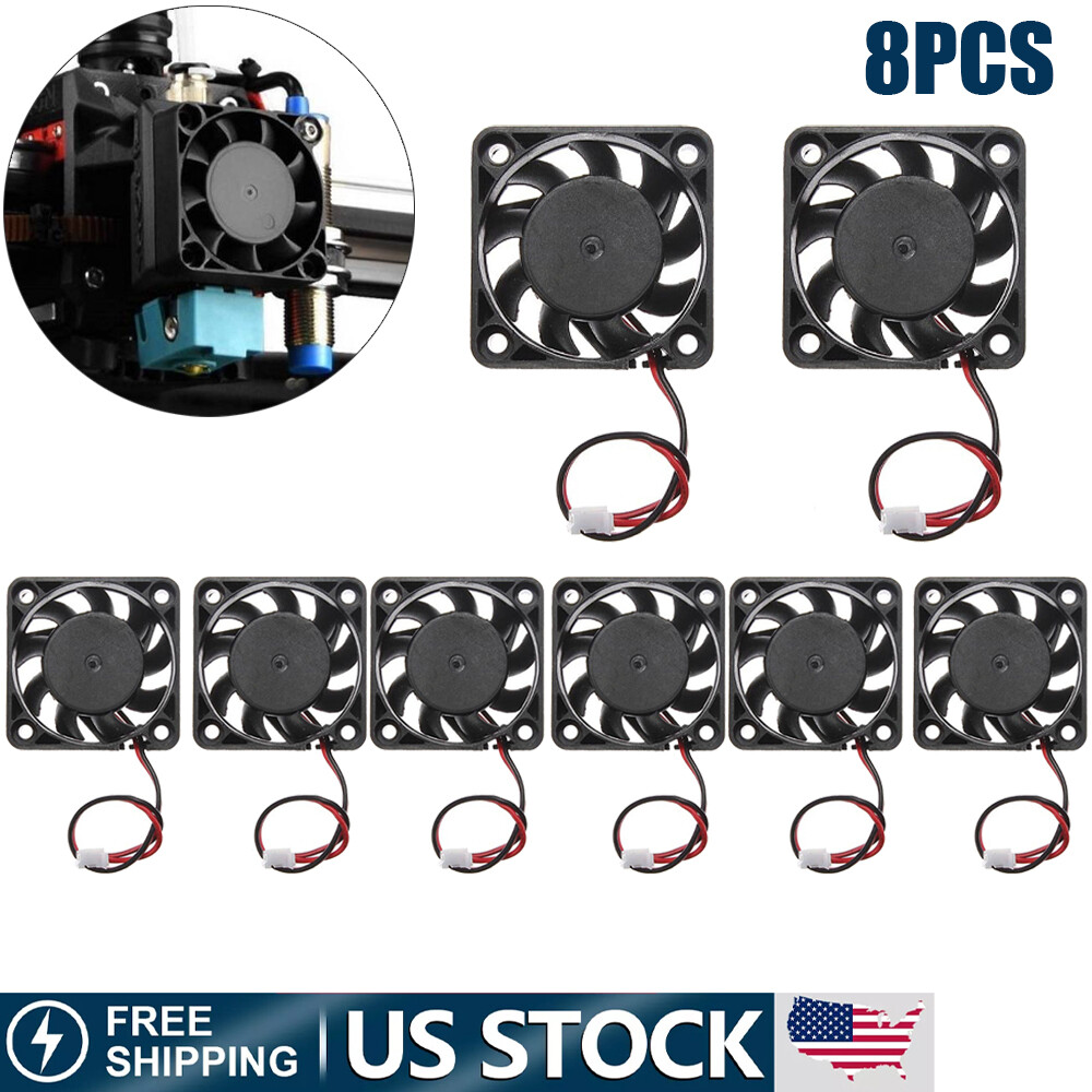 8pc 12V Mini Silent Cooling Computer Fan – Small 40mm x 10mm DC Brushless 2-pin