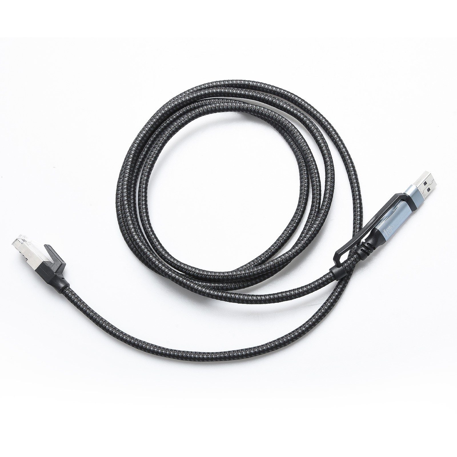 1.8M Braided Ethernet Cable USB-A Type-C to RJ45 100Mbps for Laptop Tablet Phone