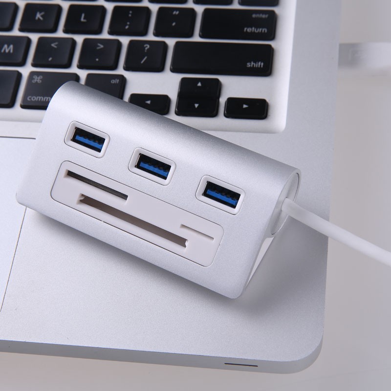 Acasis USB 3.0 Aluminum Hub Card Reader 3 Ports SD/TF/CF Slot for MacBook