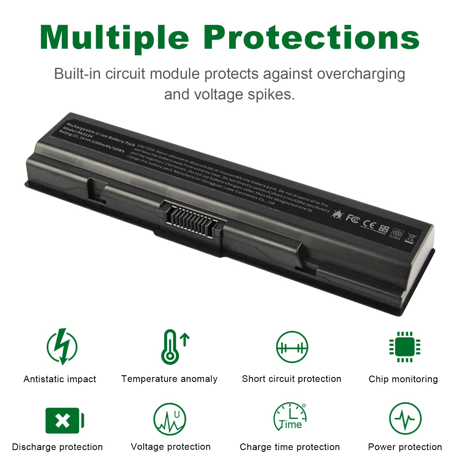 LOT Battery PA3534U-1BRS For Toshiba Satellite PA3727U-1BRS PA3533U-1BRS 5200mAh