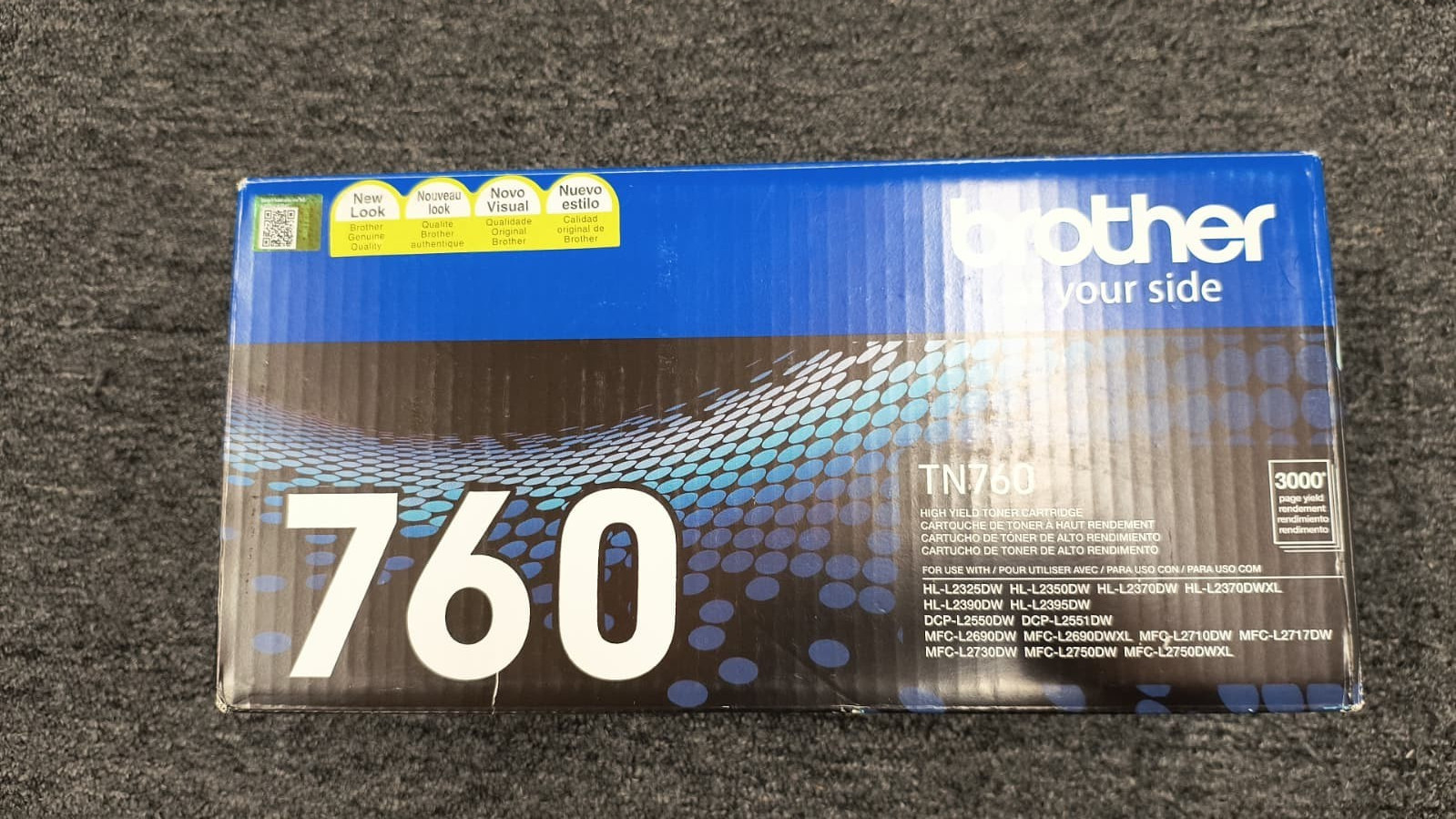 Brother TN-760 High-Yield Toner Cartridge – Black, OBN – F1